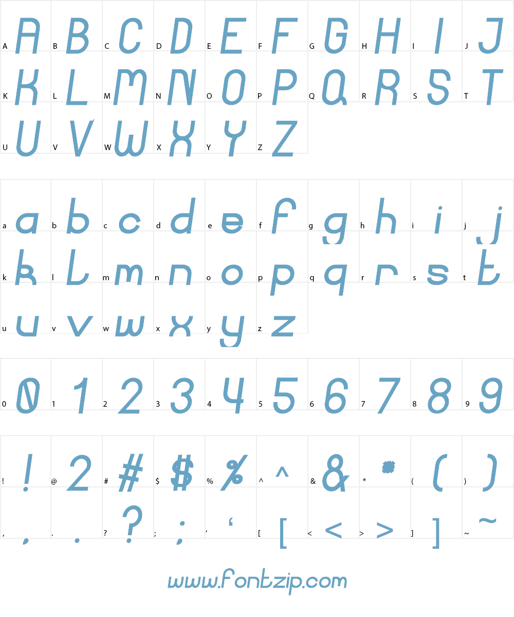 Curvada Font Character